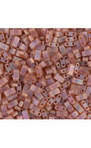 Miyuki half tila 5x2.4mm beads - Matted dark topaz ab HTL-134FR